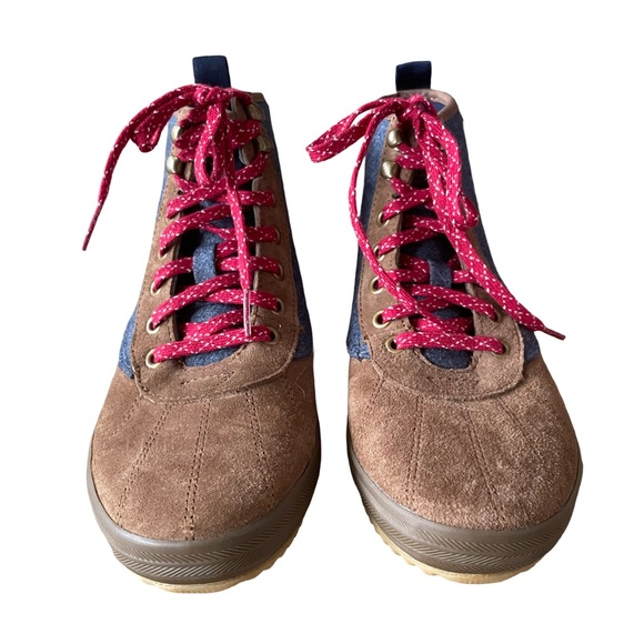 Keds Scout Brown Suede and Blue Wool Lace Up Ankle Boots Hightop Sneakers Size 7 - Picture 8 of 9